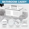 BYUNER Plastic Shower Caddy Dorm Portable Bathroom Caddy Organizer with Handle and Holes Cleaning Basket Hard Shower Basket Storage Tote for Toiletry College Dorm Room Essentials WhiteSilver