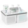 BYUNER Plastic Shower Caddy Dorm Portable Bathroom Caddy Organizer with Handle and Holes Cleaning Basket Hard Shower Basket Storage Tote for Toiletry College Dorm Room Essentials WhiteSilver