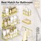 YASONIC Shower Caddy 6 Pack Large Capacity Bath Organizer with Soap Holder and 12 Hooks Rustproof Shower Shelves for Inside Shower No DrillingSleek Bathroom Organizers and Storage Gold