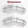Sakugi Corner Shower Caddy 2 Pack Adhesive Shower Organizers Rustproof Stainless Steel Shower Shelves with 8 Hooks No Drilling Bathroom Organizers and Storage Racks SpaceSaving Silver Large