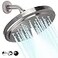 HOPOPRO High Flow Shower Head High Pressure Rain 7 Inch Rainfall Spray Showerhead Toolfree 1Min Installation Adjustable Bathroom Shower Head Replacement with Luxury Look Brushed Nickel