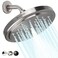 HOPOPRO High Flow Shower Head High Pressure Rain 7 Inch Rainfall Spray Showerhead Toolfree 1Min Installation Adjustable Bathroom Shower Head Replacement with Luxury Look Brushed Nickel