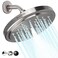 HOPOPRO High Flow Shower Head High Pressure Rain 7 Inch Rainfall Spray Showerhead Toolfree 1Min Installation Adjustable Bathroom Shower Head Replacement with Luxury Look Brushed Nickel