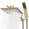 Heatsistence All Metal Shower Head 8 Dual Square Shower Head With Handheld Wand 71in Hose Set High Pressure Rain Shower Heads Combo 3Way Diverter Rainfall Showerhead with Adjustable Extension Arm