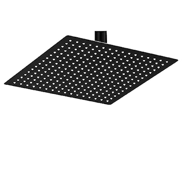 BESy 12 Inch Rain Shower Head 12 Square Rainfall High Pressure Stainless Steel Bath Showerhead 116 Ultra Thin Waterfall Full Body Coverage with Silicone Nozzle Matte Black Finish