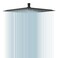 BESy 16 Inch Rain Shower Head 16 Square Rainfall High Pressure Stainless Steel Bath Showerhead 116 Ultra Thin Waterfall Full Body Coverage with Silicone Nozzle Matte Black Finish
