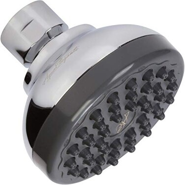 Aqua Elegante Pressure Boosting Shower Head 3 Inch Wall Mount Water Saving Showerhead Best For Low Flow Showers With AntiClog Nozzles Adjustable Brass Fitting 25 GPM Polished Chrome