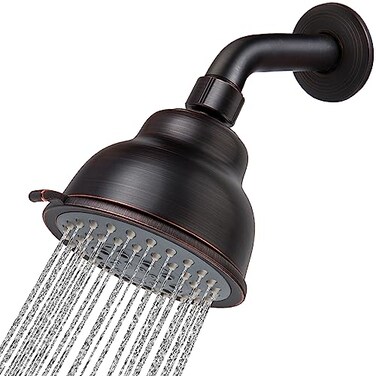 Voolan High Pressure Shower Head with Shower Arm 5 Function Rain Shower Head Comfortable Shower Experience Even at Low Water Flow OilRubbed Bronze
