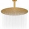 BSTIIU Gold Rain Shower Head 16 Inch High Pressure Shower Head 304 Stainless Steel Ceiling Mount Extra Large Waterfall Top Showerhead Brushed Brass Gold