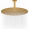 BSTIIU Gold Rain Shower Head 16 Inch High Pressure Shower Head 304 Stainless Steel Ceiling Mount Extra Large Waterfall Top Showerhead Brushed Brass Gold