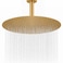 BSTIIU Gold Rain Shower Head 16 Inch High Pressure Shower Head 304 Stainless Steel Ceiling Mount Extra Large Waterfall Top Showerhead Brushed Brass Gold