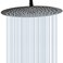 GGStudy Round 16 Inch Stainless Steel Shower Head Rain Style Shower Head Black Large Square Rainfall Shower Heads Matte Black