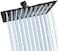 GGStudy Black Shower Head 6 inch Square Rain Shower Heads Stainless Steel High Pressure Ultra Thin Rainfall Bath Shower Selfcleaning Silicone Nozzle