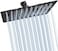 GGStudy Black Shower Head 6 inch Square Rain Shower Heads Stainless Steel High Pressure Ultra Thin Rainfall Bath Shower Selfcleaning Silicone Nozzle