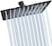 GGStudy Black Shower Head 6 inch Square Rain Shower Heads Stainless Steel High Pressure Ultra Thin Rainfall Bath Shower Selfcleaning Silicone Nozzle