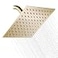 GGStudy Brushed Gold Shower Head 8 inch Square Rain Shower head Stainless Steel Shower head High Pressure Shower Head Ultra Thin Rainfall Bath Shower Selfcleaning Silicon Nozzle