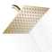 GGStudy Brushed Gold Shower Head 8 inch Square Rain Shower head Stainless Steel Shower head High Pressure Shower Head Ultra Thin Rainfall Bath Shower Selfcleaning Silicon Nozzle