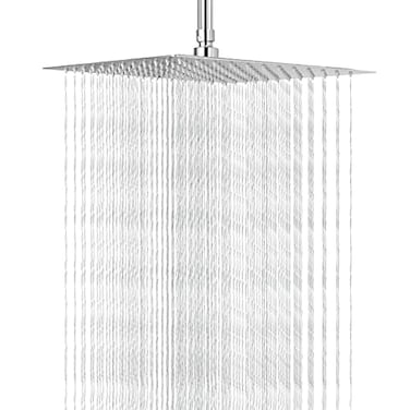 NearMoon Rain Shower Head High Flow Stainless Steel Square Rainfall Shower High Pressure Design Awesome Shower Experience Even At Low Water Flow 10 Inch Brushed Nickel