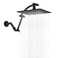 Hibbent All Metal cUPC Rain Shower Head 10 High Pressure Rainfall Showerhead with 16 Shower Head Extension Arm Solid Brass Adjustable Shower Arm Extender fixed Showerheads Matte Black