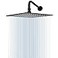 NearMoon Square Rain Shower Head With Extension Arm Large Stainless Steel Rainfall ShowerWaterfall Full Body Coverage 12 Inch Matte Black