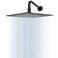 NearMoon Square Rain Shower Head With Extension Arm Large Stainless Steel Rainfall ShowerWaterfall Full Body Coverage 12 Inch Matte Black