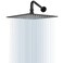 NearMoon Square Rain Shower Head With Extension Arm Large Stainless Steel Rainfall ShowerWaterfall Full Body Coverage 12 Inch Matte Black