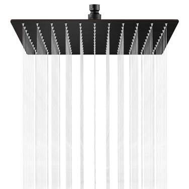 Midanya Rain Shower Head Stainless Steel Large Rainfall Shower Head High Pressure Bathroom Waterfall Square Showerhead Ceiling or Wall Mount OilRubbed Bronze 10 Inch