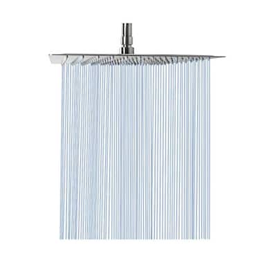NearMoon Rain Shower Head High Flow Stainless Steel Square Rainfall Shower Waterfall Bath Shower Body Covering Ceiling or Wall Mount 12 Inch Brushed Nickel