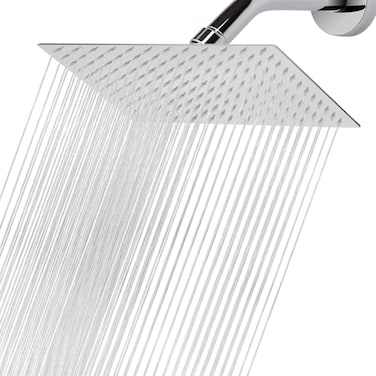 NearMoon Rain Shower Head High Flow Stainless Steel Rainfall Shower High Pressure Design Awesome Shower Experience Even At Low Water Flow 12 Inch Rectangle Chrome Finish