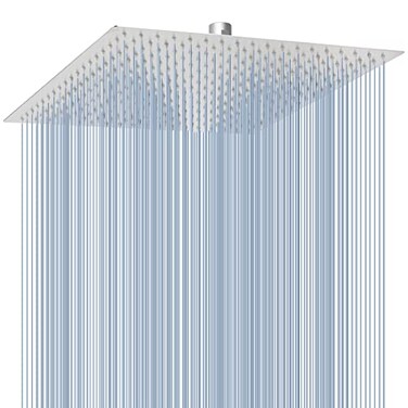 Voolan Oversize Rain Shower Head High Flow Square Rainfall Showerhead Waterfall Full Body Coverage Universal Ceiling or Wall Mount 16 Inch Brushed Nickel