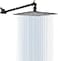 NearMoon Rain Shower Head with 11 Adjustable Extension Arm Large Stainless Steel High Flow Rainfall Square Head Bath Shower Waterfall Full Body Coverage 12 Inch Matte Black