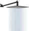 NearMoon Rain Shower Head with 11 Adjustable Extension Arm Large Stainless Steel High Flow Rainfall Square Head Bath Shower Waterfall Full Body Coverage 12 Inch Matte Black