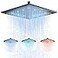 NeierThodore 12 inches Large Square Black LED Rainfall Shower head Brass Overhead Spray Bathroom Shower Head