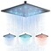 NeierThodore 12 inches Large Square Black LED Rainfall Shower head Brass Overhead Spray Bathroom Shower Head
