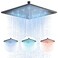NeierThodore 12 inches Large Square Black LED Rainfall Shower head Brass Overhead Spray Bathroom Shower Head