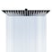 Derpras 16 Inch Square Rain Shower Head 304 Stainless Steel Ultra Thin High Pressure Bathroom Rainfall Showerhead Matte Black 324 Jets
