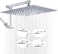G-Promise GPromise All Metal 12 Inch Rain Shower Head with Adjustable Extension Arm Large Square Shower Head for SpaLike Rainfall Chrome