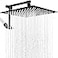 G-Promise GPromise All Metal 12 Inch Rain Shower Head with Adjustable Extension Arm Large Square Shower Head for SpaLike Rainfall Matte Black