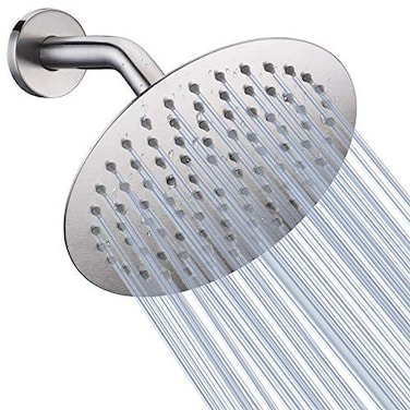 NearMoon Rain Shower Head UltraThin DesignPressure Boosting Awesome Some Experience High Flow Stainless Steel Rainfall Head 8 InchBrushed Nickel