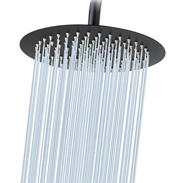 NearMoon Rain Shower Head UltraThin DesignPressure Boosting Awesome Some Experience High Flow Stainless Steel Rainfall Head 10 Inch Matte Black
