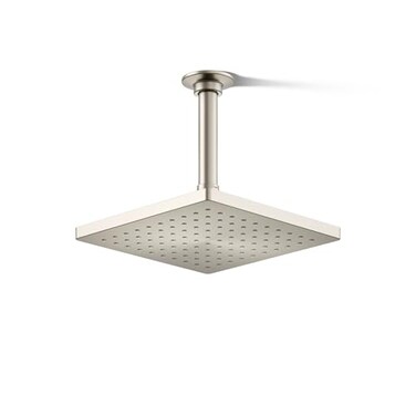 KOHLER K26148BN Honesty Square Rain Shower Head 25 GPM 8 Large Rain Shower Head Wide Spray Coverage Modern Design Easy Installation Vibrant Brushed Nickel