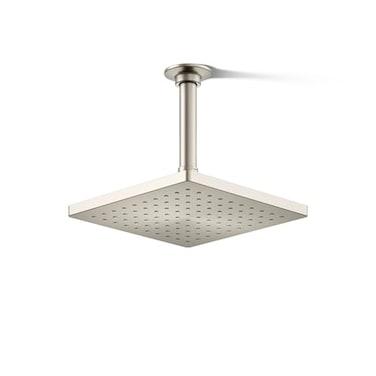 KOHLER K26148GBN Honesty Square Rainhead 175 GPM 8 Nickel Rain Shower Head Powerful Rain Spray Durable Construction Contemporary Look Vibrant Brushed Nickel