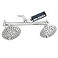 Proox Double Shower Head with Builtin Valve High Pressure 6 Setting Dual Shower Head Design for Couple on Walkin Bathroom or Single on Bathtub Bathroom Chrome