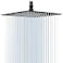 GGStudy 16 Inch Square Stainless Steel Shower Head Rain Style Large Shower Head Matte Black High Pressure