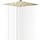 GGStudy High Pressure Square Brushed Gold Shower Head 16 Inches Large Stainless Steel Shower HeadsUltra Thin Rainfall Bath Shower 12 Connection Shower Head Rain