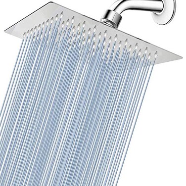 Voolan Rain Shower head High Pressure Shower Head Made of 304 Stainless Steel Relaxed Shower Experience Even at Low Water Flow and Pressure 8 Chrome