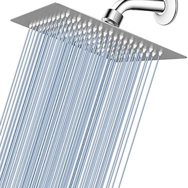 Voolan Rain Shower head High Pressure Shower Head Made of 304 Stainless Steel Relaxed Shower Experience Even at Low Water Flow and Pressure 8 Brushed Nickel