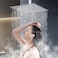 Hiendure Shower Head 16 Inch High Pressure Flow Rainfall Shower Square Ultra Thin Waterfall Bath Showerhead with Silicone Nozzle and Adjustable Metal Swivel Ball Joint Stainless Steel Polished Finish