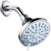 AquaDance AntiClog HighPressure 6setting Shower Head with Nozzle Protection from Growth of Grime for Stronger Shower ChromeWave Blue Jets