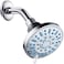AquaDance AntiClog HighPressure 6setting Shower Head with Nozzle Protection from Growth of Grime for Stronger Shower ChromeWave Blue Jets